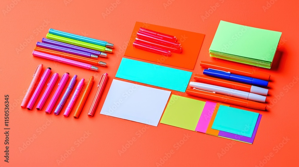 Creative vision board toolkit flat lay image featuring various elements for inspiration. Creative vision board toolkit flat lay image featuring various elements for inspiration.