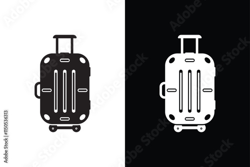 Download Trolley Bag Silhouette Vectors High Quality Black And White Icon.