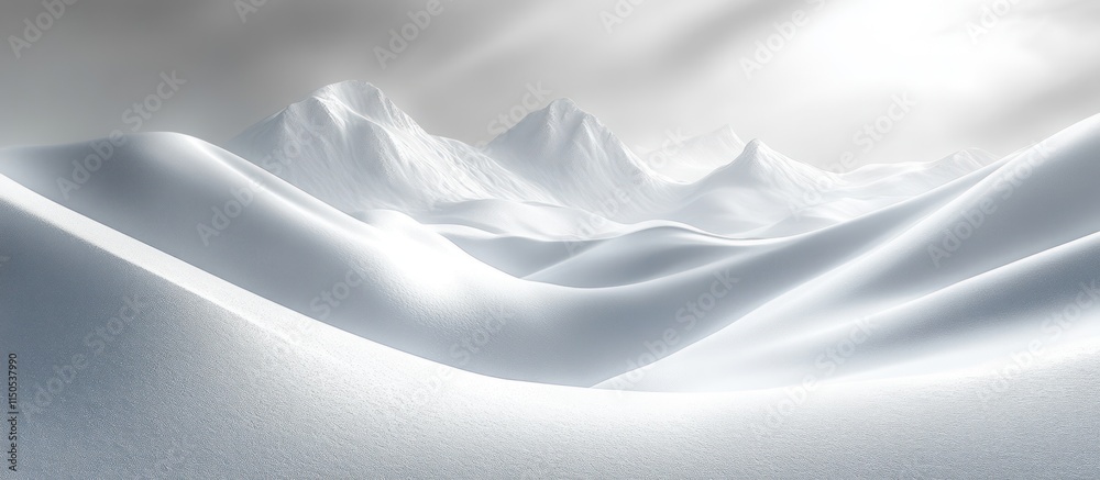 Obraz premium Snowy mountain range under a cloudy sky.