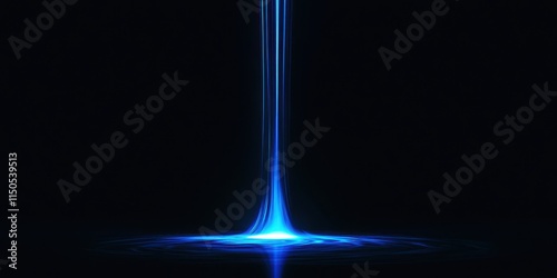 Blue light is coming out of the ground