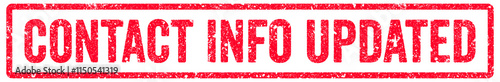 Contact Info Updated Stamp Transparent Seal, Red Grunge Contact Info Updated Word Rubber Stamp Seal