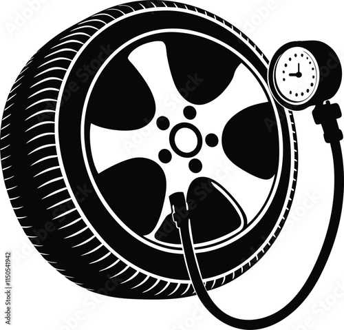 tire pressure icon, tyre check vector
