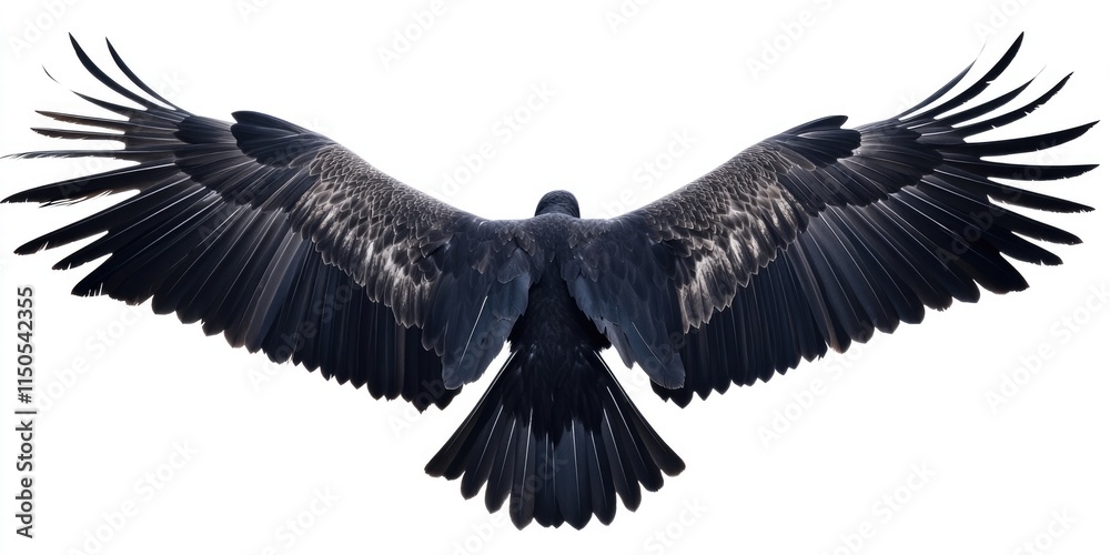 Fototapeta premium Isolated Closeup of Majestic Eagle Wings Showcasing Perfect Natural Beauty Against a Black Background