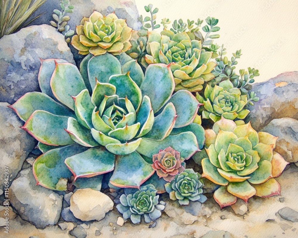 Vibrant Watercolor Cacti and Succulents: A Botanical Celebration of Desert Flora Vibrant Watercolor Cacti and Succulents: A Botanical Celebration of Desert Flora