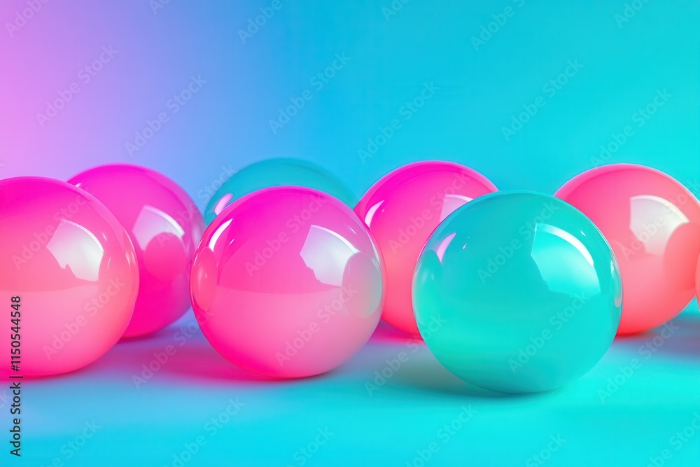Vibrant gradient background with glossy spheres for modern design. Vibrant gradient background with glossy spheres for modern design.