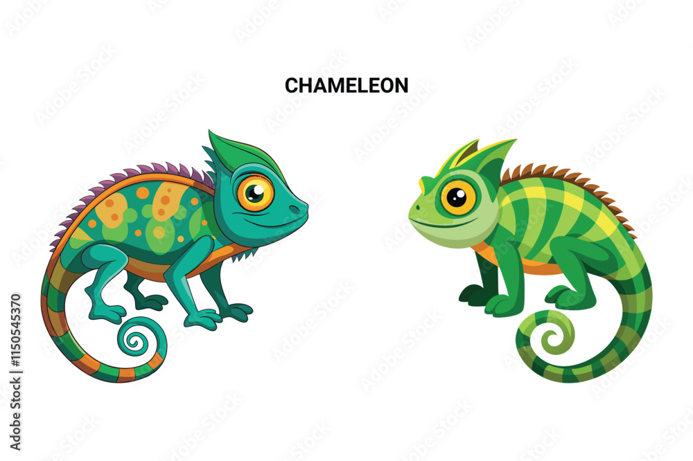 Fototapeta premium Customizable Chameleon Isolated Vector Illustration