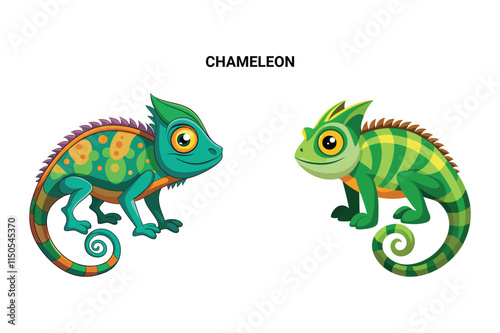 Customizable Chameleon Isolated Vector Illustration