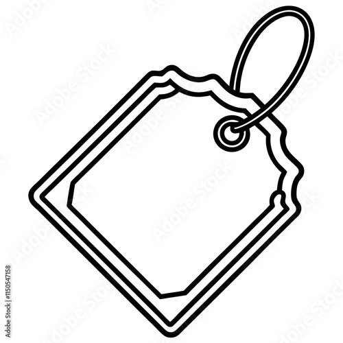 Price Tag Line Art Vector Illustration