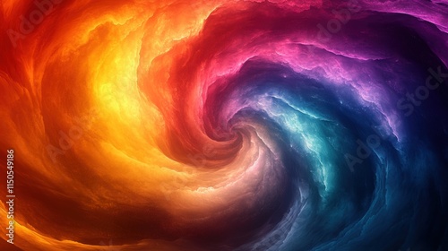 Vibrant swirling vortex of colorful abstract energy in motion photo