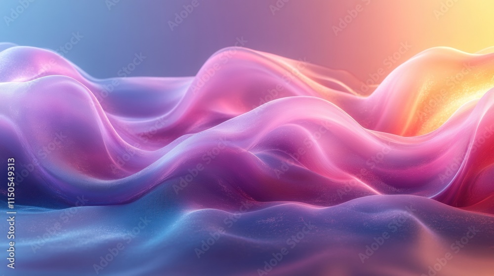 Obraz premium Vibrant abstract wave pattern with gradient colors and soft textures