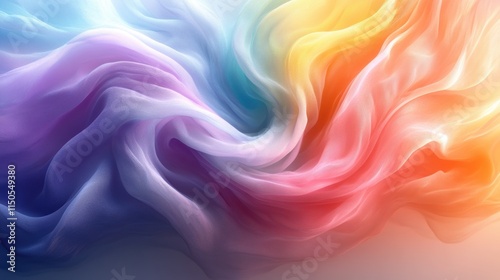 Vibrant abstract waves of colorful silk textures in motion