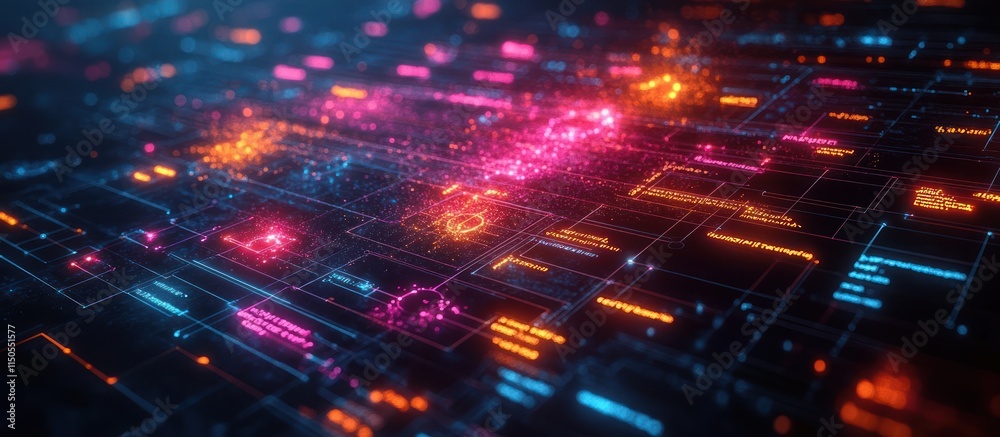 Fototapeta premium Futuristic digital network data flow.