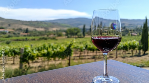 Wallpaper Mural Red Wine in Vineyard Landscape - Exquisite Countryside Experience Torontodigital.ca