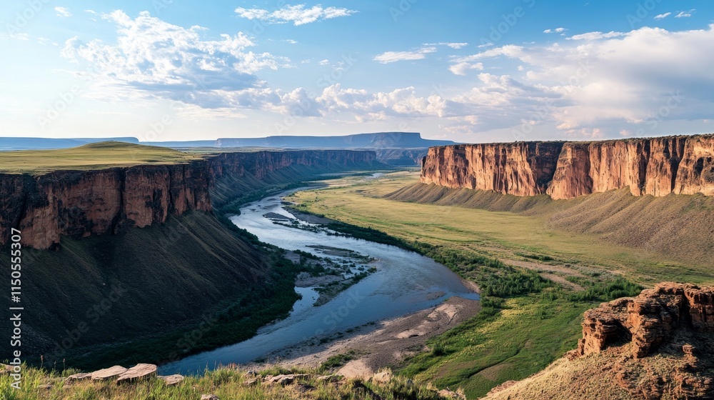 Naklejka premium Breathtaking Canyon River Valley Landscape