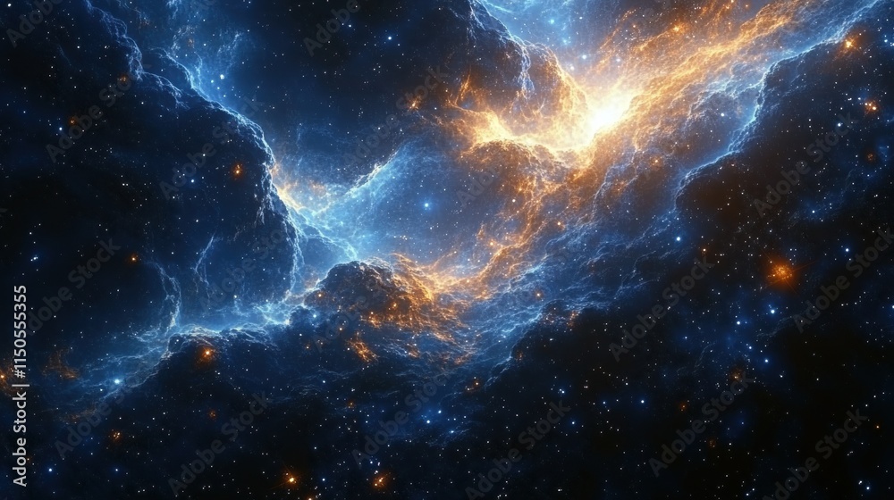 Fototapeta premium Stunning cosmic nebula with bright stars and vivid colors in deep space