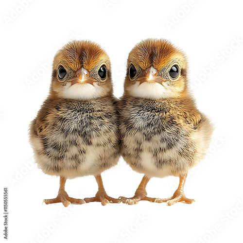 Adorable Baby Chicks Isolated on White or Transparent Background PNG photo