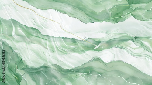 Wallpaper Mural Abstract Green Marble Texture with Gold Veins: Serene and Elegant Art Torontodigital.ca