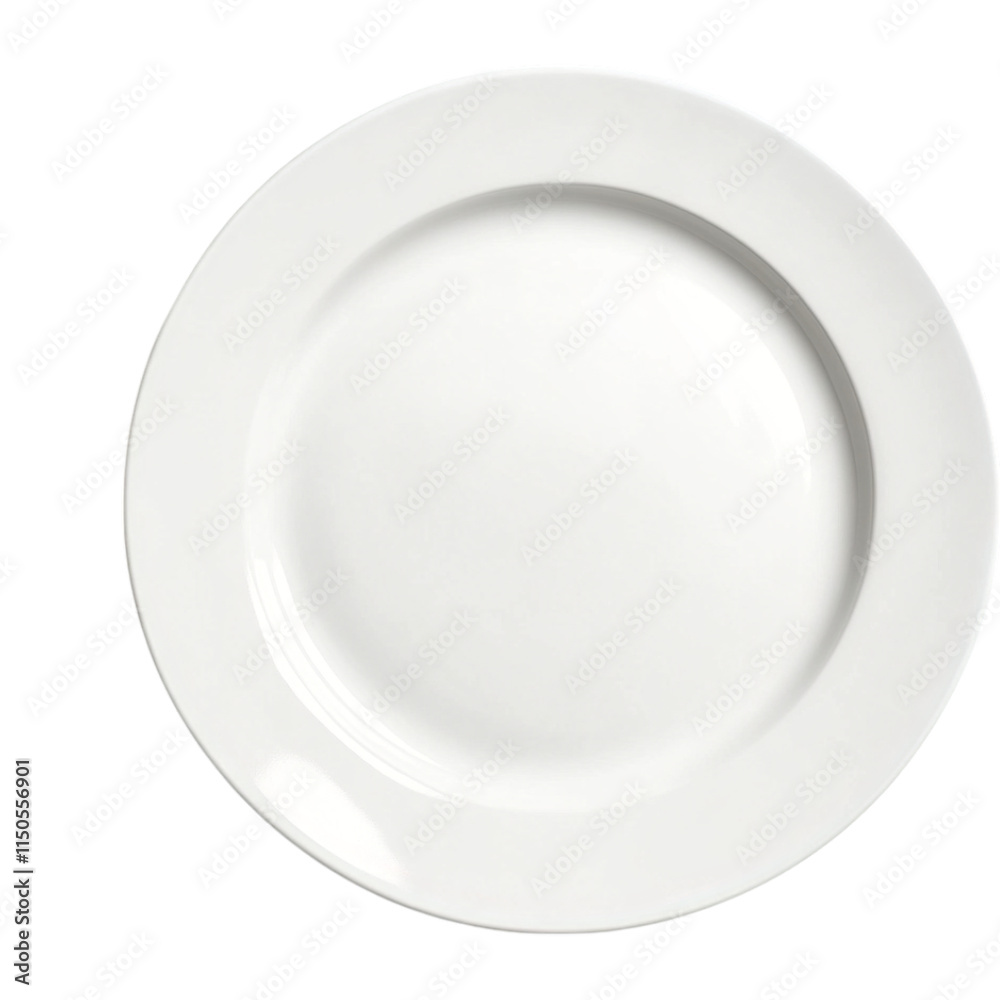 White plate isolated on a transparent background, empty blank png background White plate isolated on a transparent background, empty blank png background