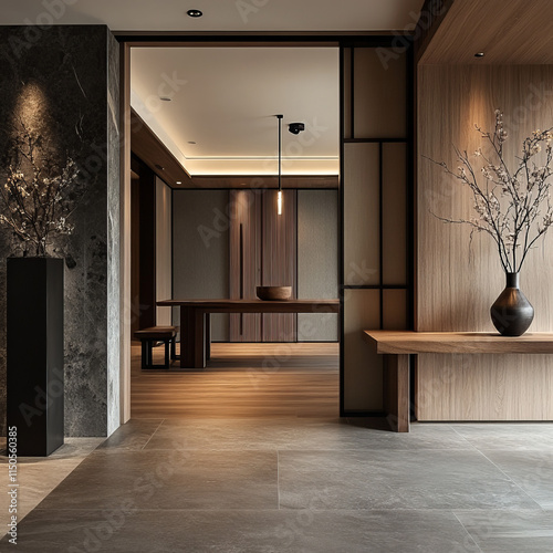 modern living room with fireplace