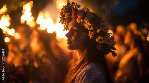 Woman in Floral Crown, Midsummer Celebration photo