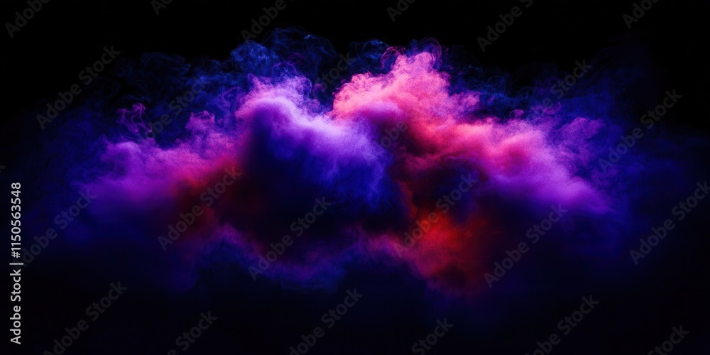Fototapeta premium Purple and blue cloud of smoke