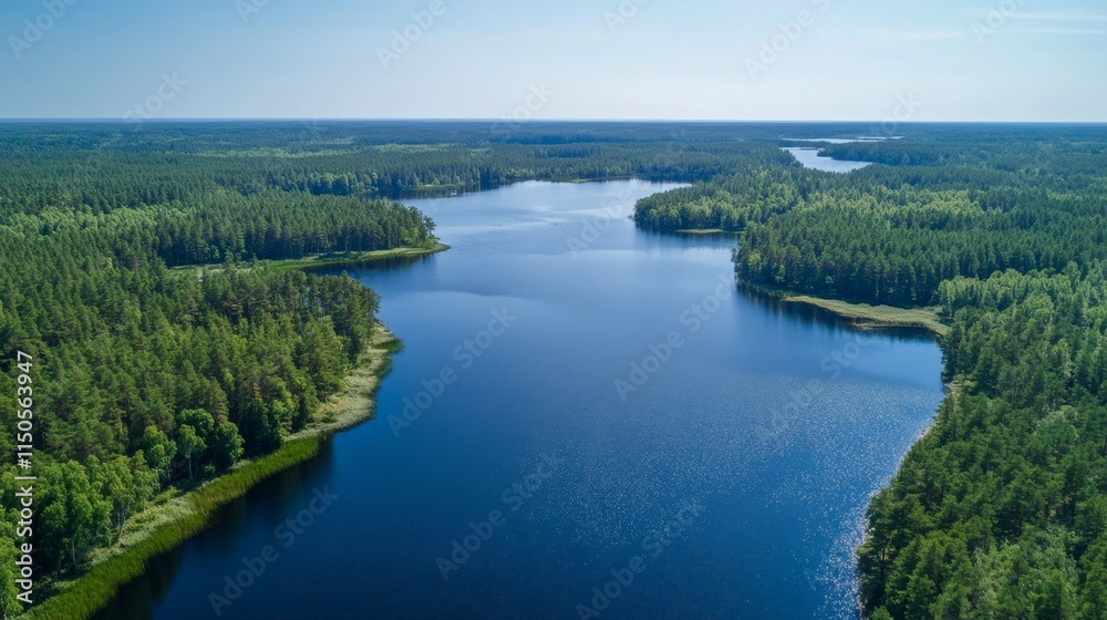 Serene Lake and Lush Forest Landscape Serene Lake and Lush Forest Landscape