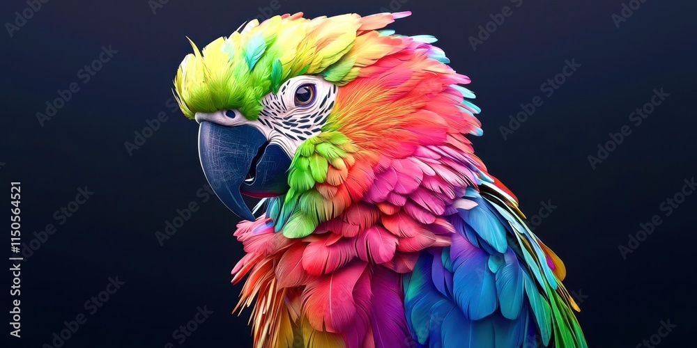 Obraz premium Colorful parrot with a blue beak