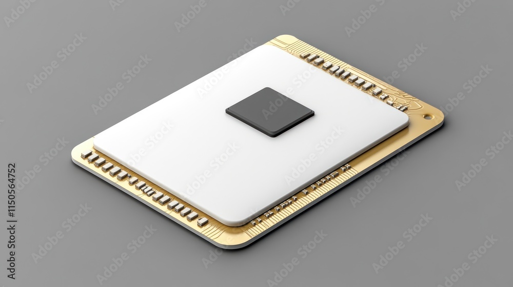 Isolated computer processor chip on a circuit board. Isolated computer processor chip on a circuit board.