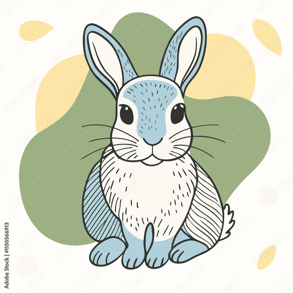 Obraz premium Cute Cartoon Rabbit Vector Design for Kids Coloring Activities