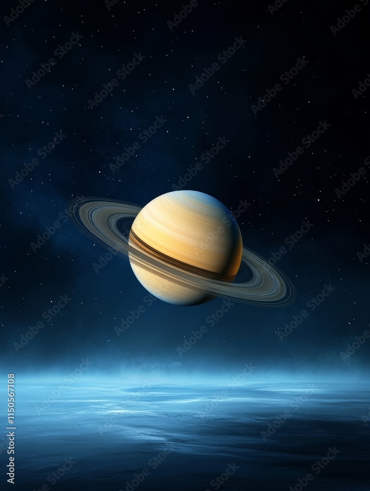 Ringed Planet in Deep Space - Celestial body, cosmic scene, planetary rings, space exploration, universe vastness. Symbolizing mystery, discovery, wonder, exploration, and infinity. Ringed Planet in Deep Space - Celestial body, cosmic scene, planetary rings, space exploration, universe vastness. Symbolizing mystery, discovery, wonder, exploration, and infinity.