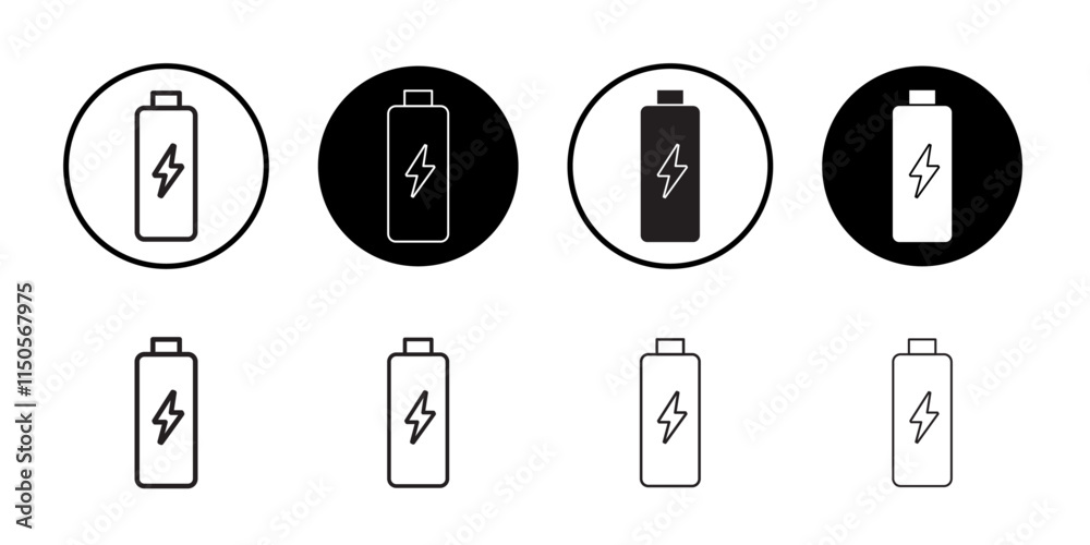 Battery icon Vector set outline Battery icon Vector set outline