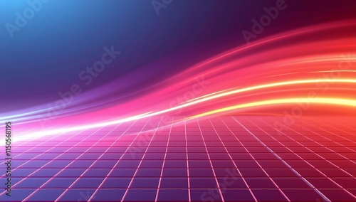 Wallpaper Mural Abstract Grid Background With Vibrant Swirling Lights Torontodigital.ca