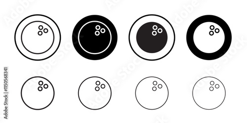 Bowling ball icon Vector set outline