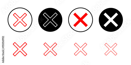 Close icon Vector set outline