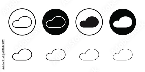 Cloud icon Vector set outline