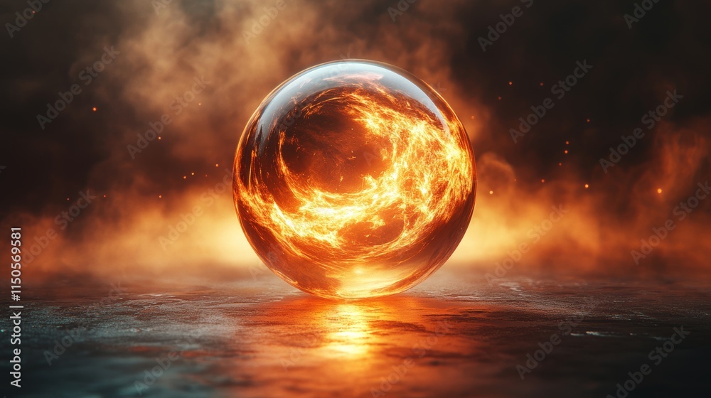 Shining Glass Sphere Background, Generative AI Shining Glass Sphere Background, Generative AI