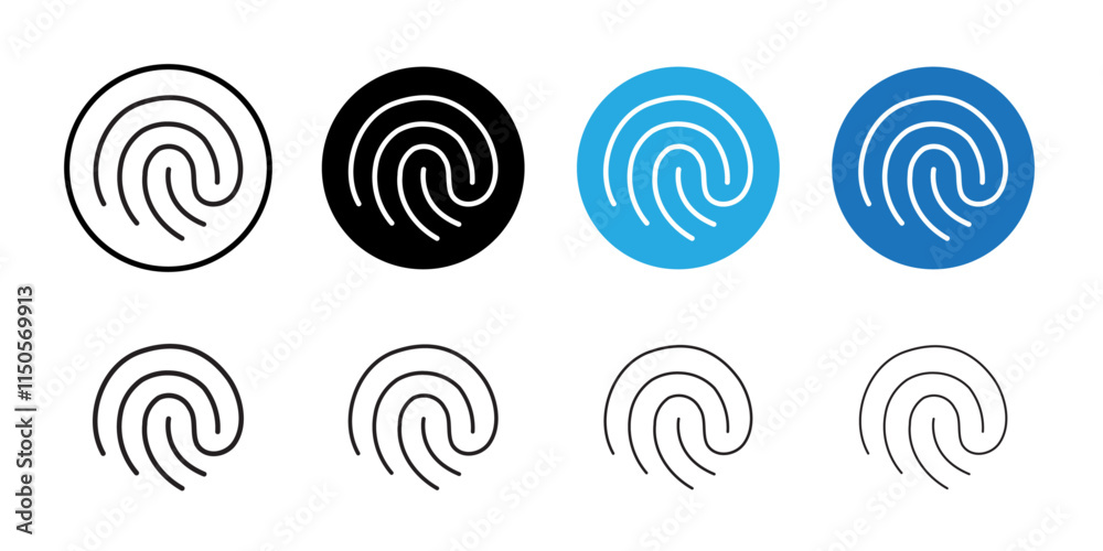 Fingerprint icon Vector set outline Fingerprint icon Vector set outline