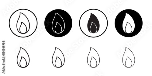 Fire Icon Vector set outline