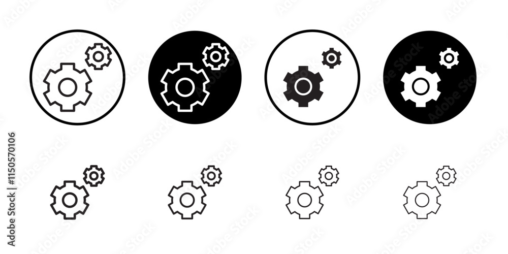 Gear icon Vector set outline Gear icon Vector set outline