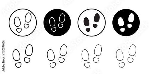 Footstep icon Vector set outline