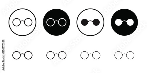 Glassess icon Vector set outline