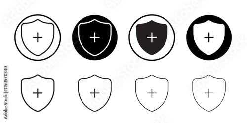 Health insurance icon Vector set outline