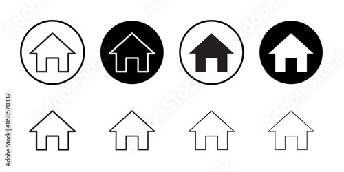 Home icon Vector set outline