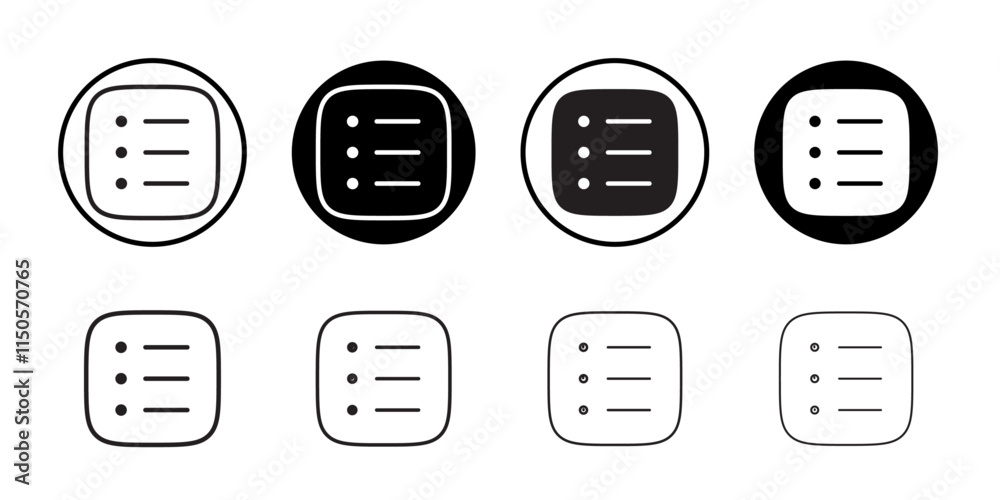 List icon Vector set outline List icon Vector set outline