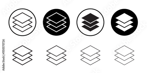Layers icon Vector set outline