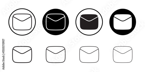 Mail icon Vector set outline