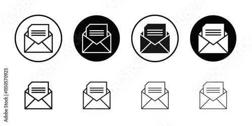 Mail icon Vector set outline