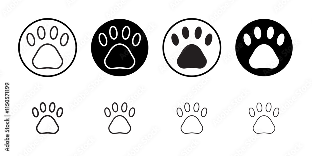 Paw icon Vector set outline Paw icon Vector set outline