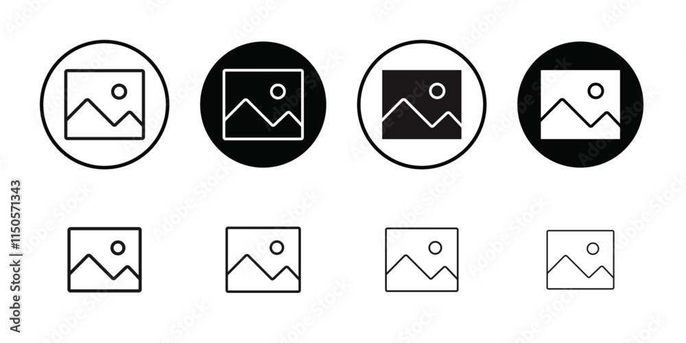 Picture icon Vector set outline Picture icon Vector set outline