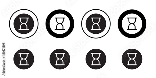 sandclock icon Vector set outline